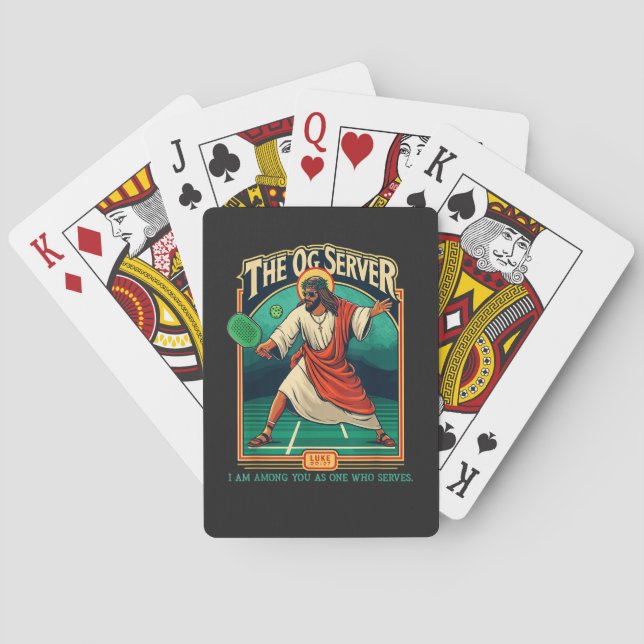 Christian Pickleball Jesus Playing Cards (Back)