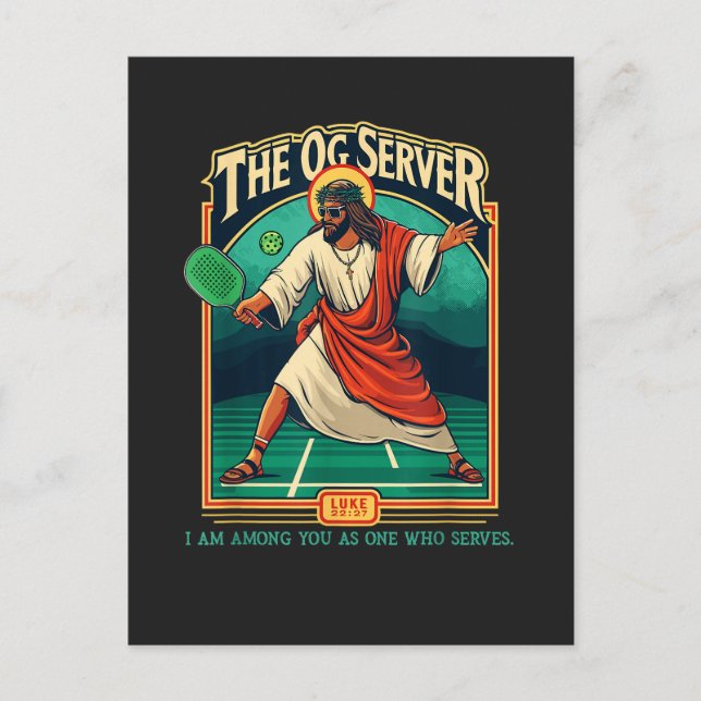 Christian Pickleball Jesus Postcard (Front)