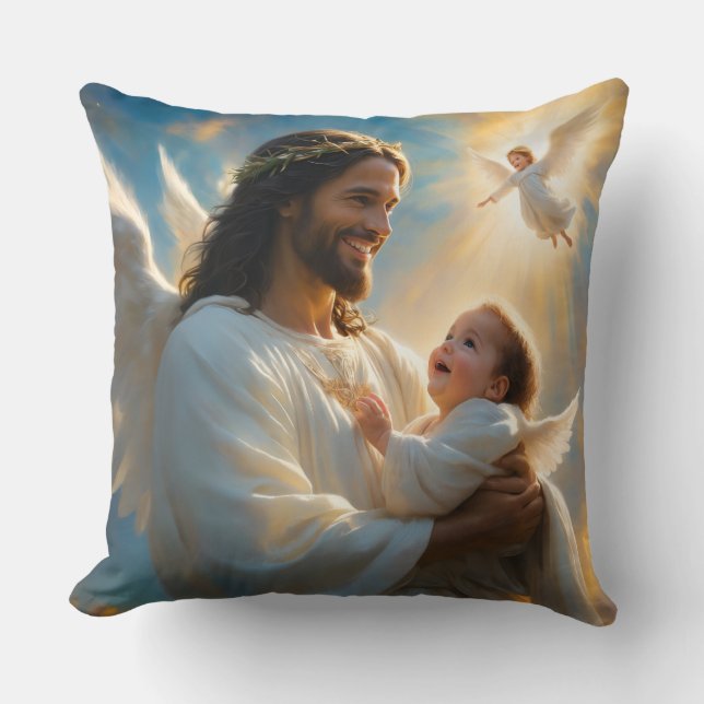Christian Pillow Jesus and child (Front)