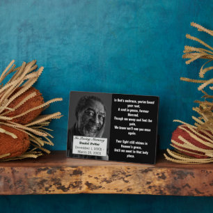 Christian Poem Dad Photo Memorial Funeral  Plaque