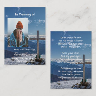 Christian Poem Memorial Keepsake Crucific Cross  Business Card