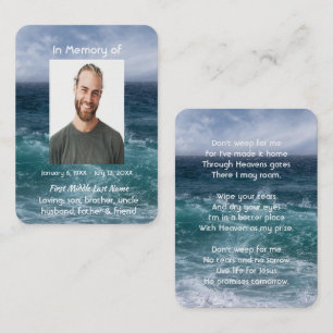 Christian Poem Memorial Keepsake Ocean Sea Beach Business Card