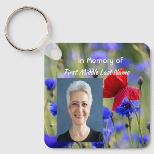 Christian Poppy Cornflower Meadow Memorial Key Ring