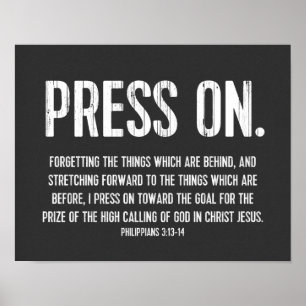 Christian Poster Bible, Philippians 3:13-14