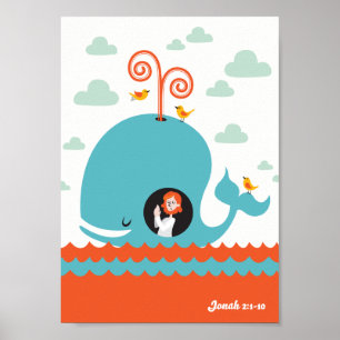 Christian Poster Bible Story Jonah And The Whale
