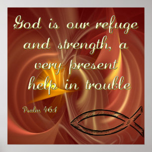 Christian Poster with Bible Verse from Psalms