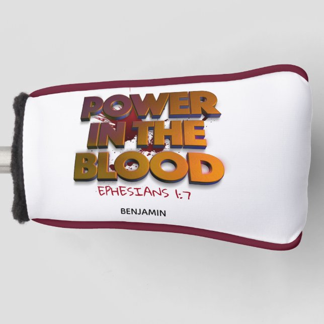 Christian power in the blood salvation message pos golf head cover (Front)