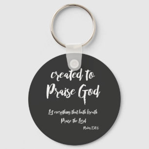 Christian Praise God Quote with Bible Verse Key Ring