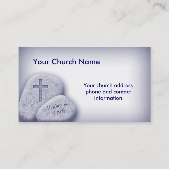 Christian Praise the Lord Business Card Blue (Front)