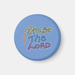 Christian ‘Praise the LORD’ Quote Blue Magnet