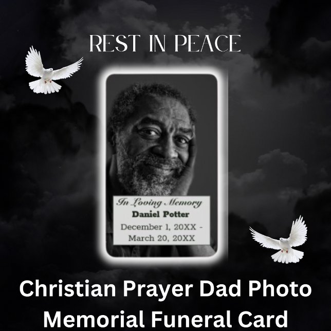 Christian Prayer Dad Photo Memorial Funeral Card (Christian Prayer Dad Photo Memorial Funeral Card)