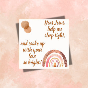 Christian Prayer for kids Brown & Pink   Poster