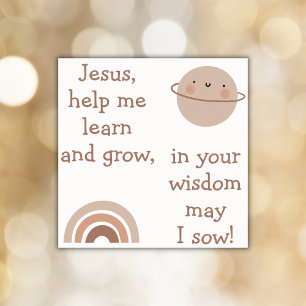 Christian Prayer for kids Brown & White   Poster