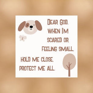 Christian Prayer for kids Brown & White   Poster