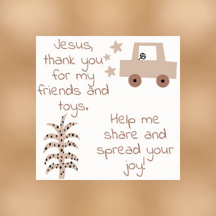 Christian Prayer for kids Brown & White   Poster