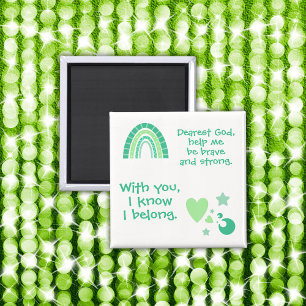 Christian Prayer for kids Green   Magnet