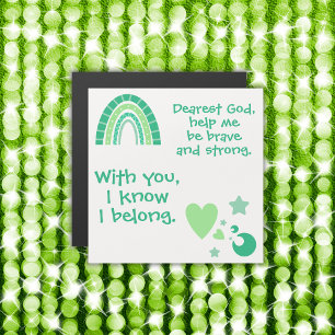 Christian Prayer for kids Green Magnetic Card