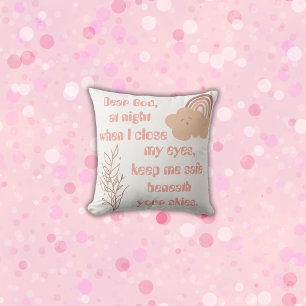 Christian Prayer for kids Pink Cushion
