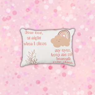 Christian Prayer for kids Pink Decorative Cushion