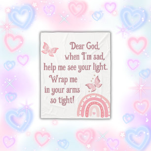 Christian Prayer for kids Pink   Fleece Blanket