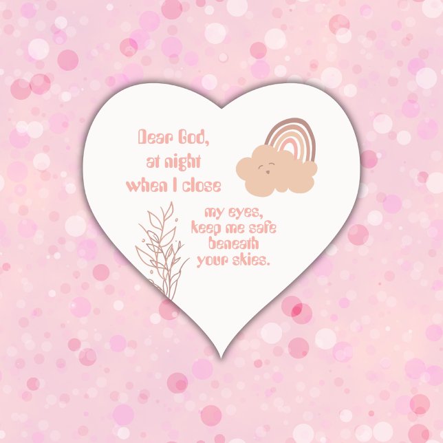 Christian Prayer for kids Pink | Heart Sticker (Creator Uploaded)
