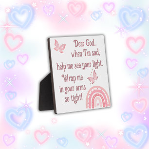 Christian Prayer for kids Pink Plaque
