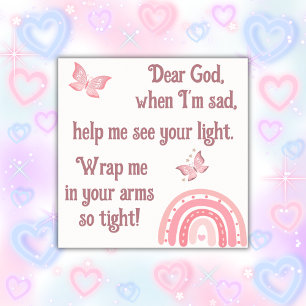 Christian Prayer for kids Pink   Poster