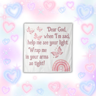 Christian Prayer for kids Pink   Tapestry