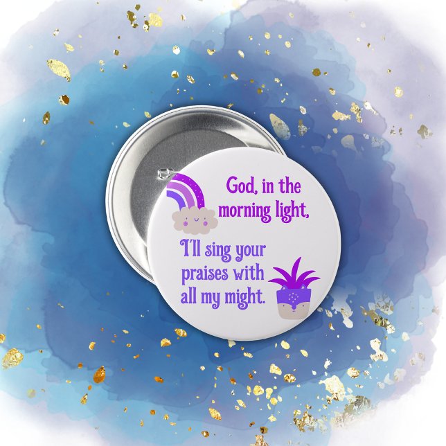 Christian Prayer for kids Purple & Blue | 7.5 Cm Round Badge (Creator Uploaded)