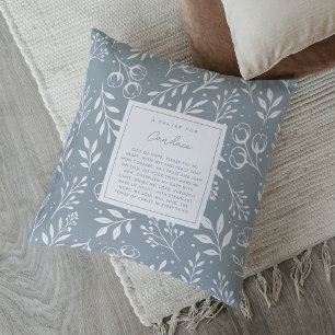 Christian Prayer Gift Romans 15:13 Grey Floral Cushion