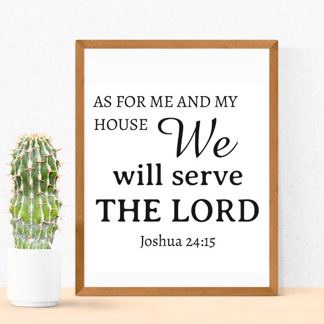 Christian Prayer Joshua 24:15 Template Poster (Standard )
