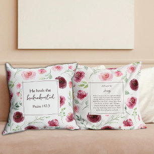 Christian Prayer Psalm 147:3 Keepsake Gift Modern  Cushion
