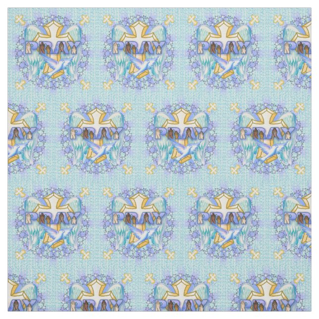 Christian Prayer Wings Fabric (Swatch)