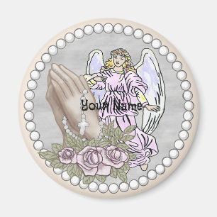 Christian Praying Rosary Angel   Magnet