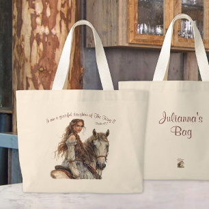 Christian Princess on Horseback Personalise Back Large Tote Bag