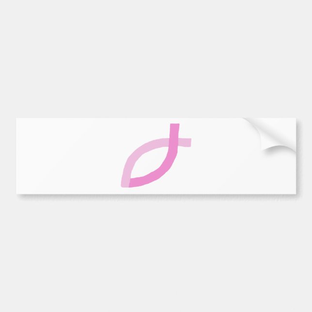 Christian Products - Pink Fish Bumper Sticker (Front)