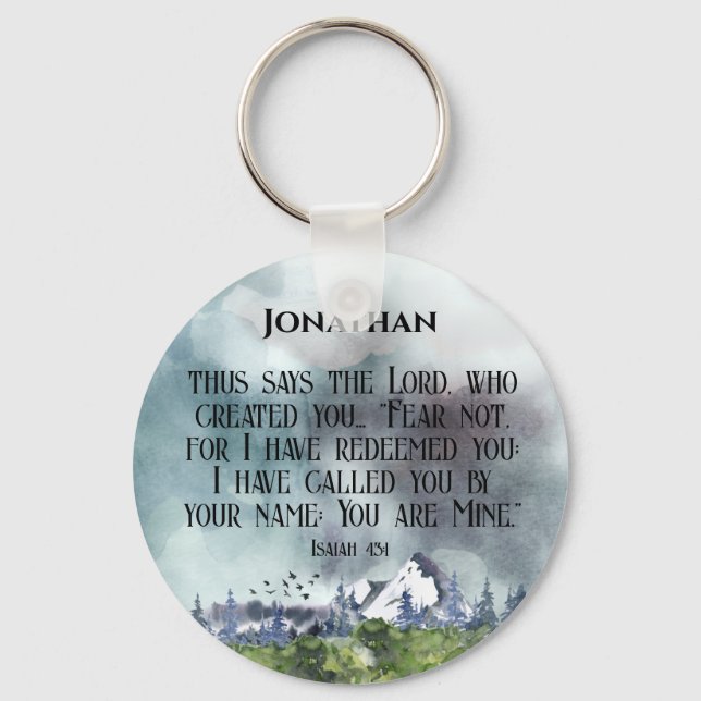 Christian Protection Blessing Bible Verse for Him Key Ring (Front)
