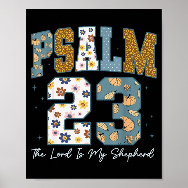 Christian Psalm 23 Retro The Lord Is My Shepherd B Poster (Front)