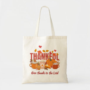 Christian Pumpkin THANKFUL Thanksgiving Tote Bag