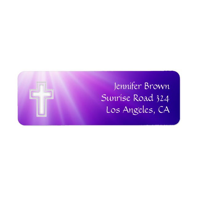 Christian | Purple Rays Return Address Label (Front)