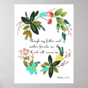 Christian Quote Art - Psalm 27:10 Poster