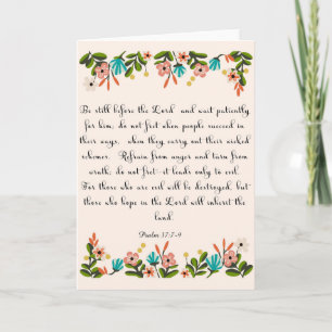Christian Quote Art - Psalm 37:7-9 Holiday Card
