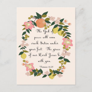 Christian Quote Art - Romans 16:20 Postcard
