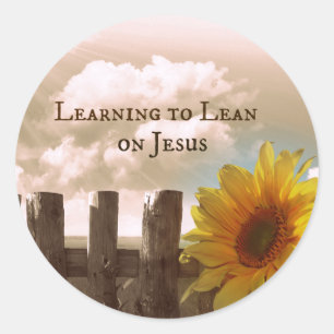 Christian Quote: Learning to Lean on Jesus Classic Round Sticker