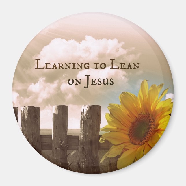 Christian Quote: Learning to Lean on Jesus Magnet (Front)