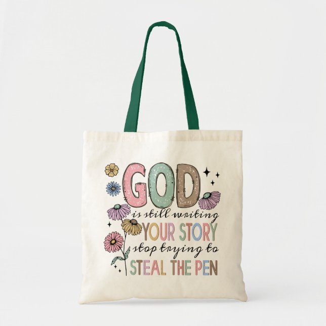 Christian Quote Retro Tote Bag (Front)