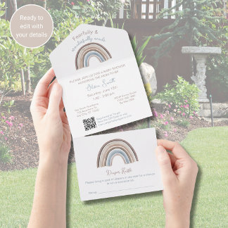 Christian Rainbow Baby Shower Invitation AllinOne