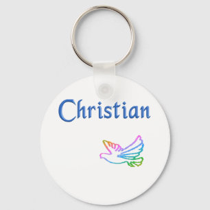 Christian Rainbow Dove Key Ring