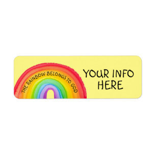 CHRISTIAN RAINBOW RETURN ADDRESS LABELS