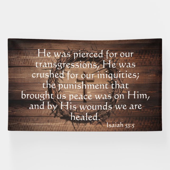 Christian Redemption Scripture with Crown of Thorn Banner (Horizontal)